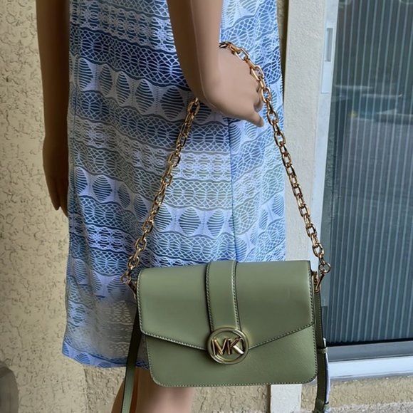 Michael Kors Carmen Medium Monogram Flap Crossbody Convertible Shoulder Bag - Picture 12 of 16